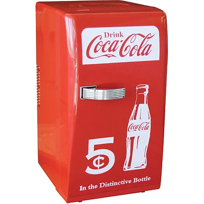 Coca-Cola Retro Mini Refrigerator, Personal Countertop Coke Dorm Compact Fridge - Image 1 of 4