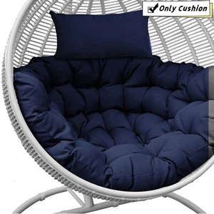 Hanging Egg Chair Cushion Pad Hammock Swing Seat Cushion w/ Pillow Garden Patio - Picture 1 of 20