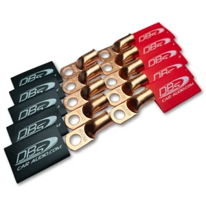 10x 1/0 Gauge 3/8" Hole Copper Ring Terminal 0GA Lug Battery with Heat Shrink - Picture 1 of 9