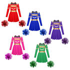 Kids Girls Cheerleading Outfits Stylish Competition Dress Contrast Color