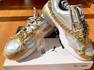 OnePiece Men Upper Silver Sneakers Shoes Gold Chain 372743 01 Key Attached Anime - Picture 1 of 18