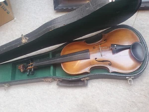 Violín antiguo, violín antiguo con hoja ilegible "..C.I.D. 21. Jan. 1878 (?).." - Imagen 1 de 19