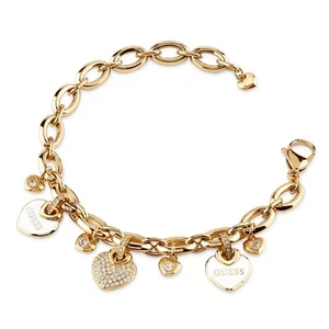 GUESS Schmuck Damenarmband Hearts Weiß Goldfarben 21,5 cm JUBB05204JWYGWHL - Bild 1 von 1