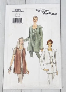 VOGUE Sewing Pattern 9200 Ladies Cardigan Vest & Top Very Vogue Sz 12-16 Uncut - Picture 1 of 2
