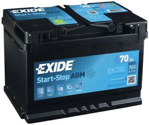 Exide 096 AGM Car Van Battery EK700 70Ah AGM700 Heavy Duty Start Stop Battery