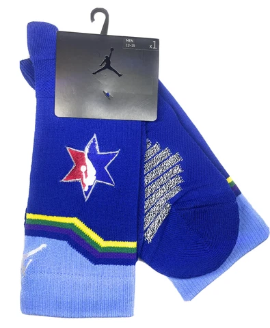 Air Jordan All Star Game 2020 Player Issued Basketball Socks Blue Men's XL 12-15 Cover