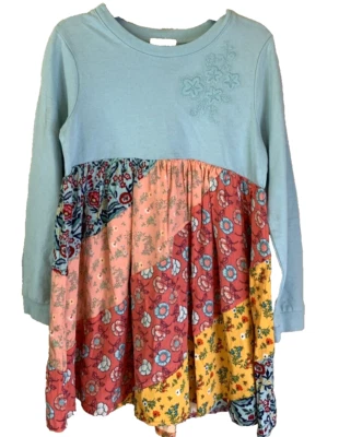 Nuevo con etiquetas Vestido Peek Girls 10 Bordado Manga Larga Bordado Estampado Mixto Foto 1 de 4