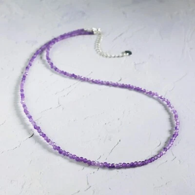 Gargantilla de amatista facetada piedra cuentas collar cristal amatista delicada gargantilla Foto 1 de 4