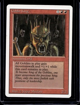 Goblin King Unlimited PLD Red Rare MAGIC GATHERING CARD - Image 1 of 2