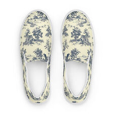 Toile De Jouy Blue and Ivory Women’s slip-on canvas shoes