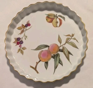 Royal Worcester, EVESHAM GOLD, 10" Peaches Quiche Baking Dish England 1961 RARE - Picture 1 of 11