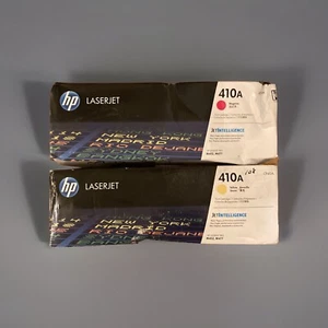 HP LaserJet 410A Magenta CF413A And CF412A Yellow Toners New In Ugly Boxes READ - Picture 1 of 4