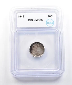 1945 Mercury Dime MS65 ICG Beautiful Tone *2723 - Picture 1 of 3