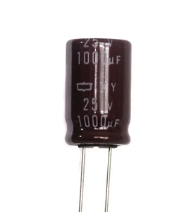 100pc Electrolytic Capacitor KY 1000uF 25V +105℃ 10,000hr Nippon Chemi-Con - Picture 1 of 5