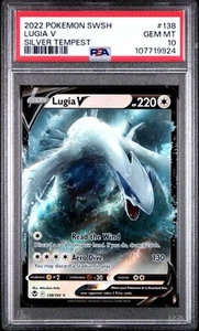 2022 POKEMON SWORD & SHIELD SILVER TEMPEST #138 LUGIA V PSA 10 - Afbeelding 1 van 2