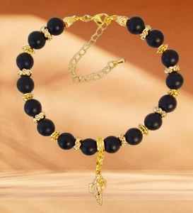 Onyx Armband💫Damen Armband Onyx Perlenarmband vergoldete Perlen Damen Schmuck - Bild 1 von 4