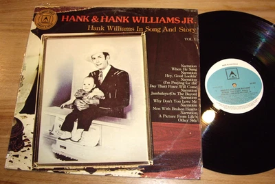 HANK WILLIAMS JR. *OZ Press 12" LP ' HANK WILLIAMS IN SONG AND STORY ' 1974 EXC - Image 1 of 2
