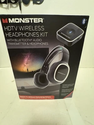 Monster HDTV Wireless Headphones Transmitter Kit MTH9-1001-BLk Bluetooth Audio N - Image 1 of 4