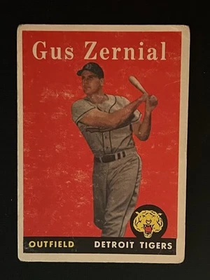 1958 Topps Gus Zernial #112 Detroit Tigers en muy buena condición (tinta) Foto 1 de 2