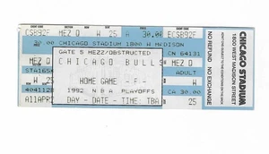 Chicago Bulls vs New York Knicks Unused Playoff Ticket from 5/17/1992 - Picture 1 of 2