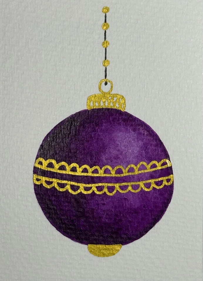 Оригинальное праздничное рождественское украшение ACEO, мини-картина с чернилами от B.Gauthier - Изображение 1 из 1