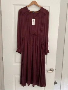 Current Air NWT Med Burgundy Midi Dress - Picture 1 of 6