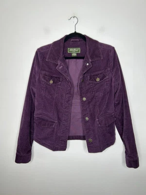 Chaqueta Eddie Bauer Mujer Púrpura Pana Abotonada Manga Larga Talla Pequeña Foto 1 de 4