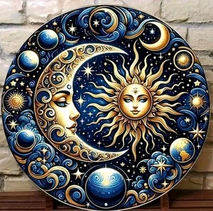 Sun Moon And Stars Celestial Decorative Metal sign  - Picture 1 of 3