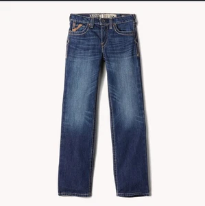 Ariat B5 Slim Jeans Boys 7 Blue Denim Classic Western Style Youth Distressed - Picture 1 of 8