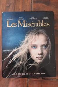 LES MISERABLES DVD AND BLU-RAY IN STEELBOOK HUGH JACKMAN RUSSELL CROWE 2012 - Picture 1 of 5