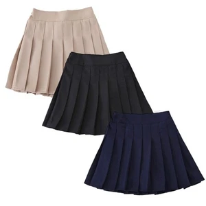 Kids Girls Miniskirt High Waist Dress With Shorts Skirt Casual Summer Pleated - Picture 1 of 18
