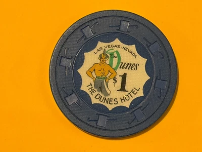 The Dunes Hotel & Casino $1 Poker Chip Las Vegas Nevada Nice!! - Image 1 of 3