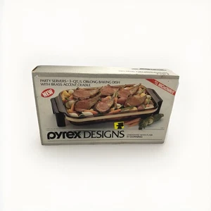 Pyrex Designs 1989 rechteckige Backform 3 Quart & Messingwiege 2331-F mit orig Box - Bild 1 von 14