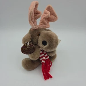 Vintage 1985 GANZBROS Christmas Moose Plush Korea Heritage Collection w/ Tags - Picture 1 of 13
