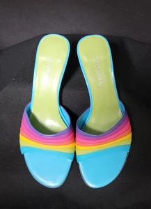 Rainbow Kitten Heel Sandals - Size 5-1/2 - Picture 1 of 5