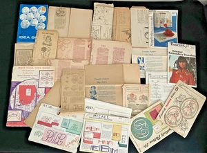 Rare Lot of 26 Antique & Vintage Transfer Sewing Needlework Mail Order Patterns - Picture 1 of 10