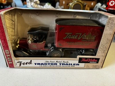 Ertl Ford 1918 Tractor Trailer-True Value Hardware-Bank-Limited Edition NEW - Image 1 of 4