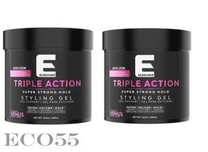 Elegance hair gel triple action venus styling 16.9fl oz/ 500 ml each 2 pack - Picture 1 of 3