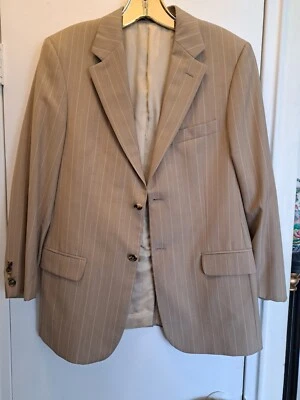 МУЖСКИЕ, 2-PCE, VALENTINO, В ТОНКУЮ ПОЛОСКУ КОСТЮМ, СДЕЛАНО В ИТАЛИИ, JCKT-38 БРЮКИ, 36-38, С ПОДКЛАДКОЙ - Изображение 1 из 4