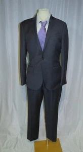 J. Crew Ludlow Tollegno 1900 Blue Solid Knit Weave Two Button Suit 36S - Picture 1 of 16
