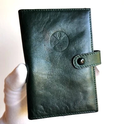 portafogli agenda REGIONE CALABRIA porta documento wallet pelle verde rubrica - Imagen 1 de 4