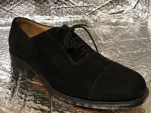 ZAPATOS GRAVATI NEIMAN MARCUS CLÁSICOS OXFORD PUNTERA GAMUZA NEGRA MUJER TALLA 6 - Imagen 1 de 12