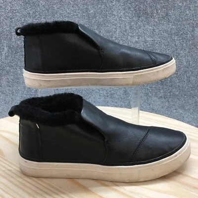 TOMS Shoes Womens 9 Paxton Casual Slip On Sneaker 10016049 Black Faux Leather - Image 1 of 4