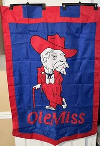 Ole Miss Rebels Vintage Banner Outdoor Flag Colonel Col Reb 35 X 52 New RARE - Picture 1 of 5