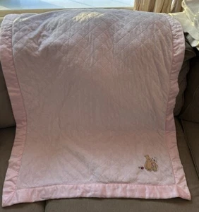 Disney Classic Winnie Puuh Ferkel Blume rosa Babydecke Satinborte selten - Bild 1 von 10