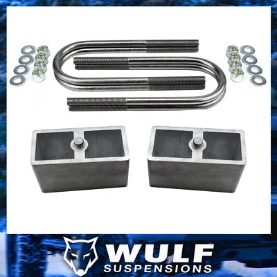 WULF 3" Rear Drop Block Lowering Kit w/ U-Bolts For Toyota Nissan Mazda - Image 1 of 4