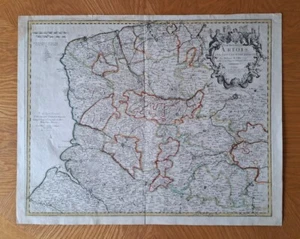 ANTIGUO MAPA FRANCÉS DEL SIGLO XVIII FRANCIA JOHN SENEX 1713 ARTOIS DE LISLE - Imagen 1 de 5