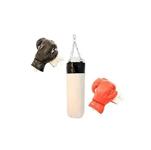 2 Pairs Boxing Gloves + Punching Bag Set – Real Vinyl Leather – 3 Pc Kit - Picture 1 of 1