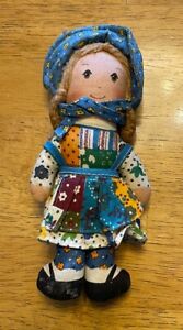 Vintage Knickerbocker The Original Holly Hobbie Doll Pigtails and Bonnet 7"