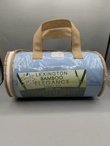 Lexington Bamboo Elegance 2000 Series 4 Pc Sheet Set Twin Size Blue Color New - Picture 1 of 3